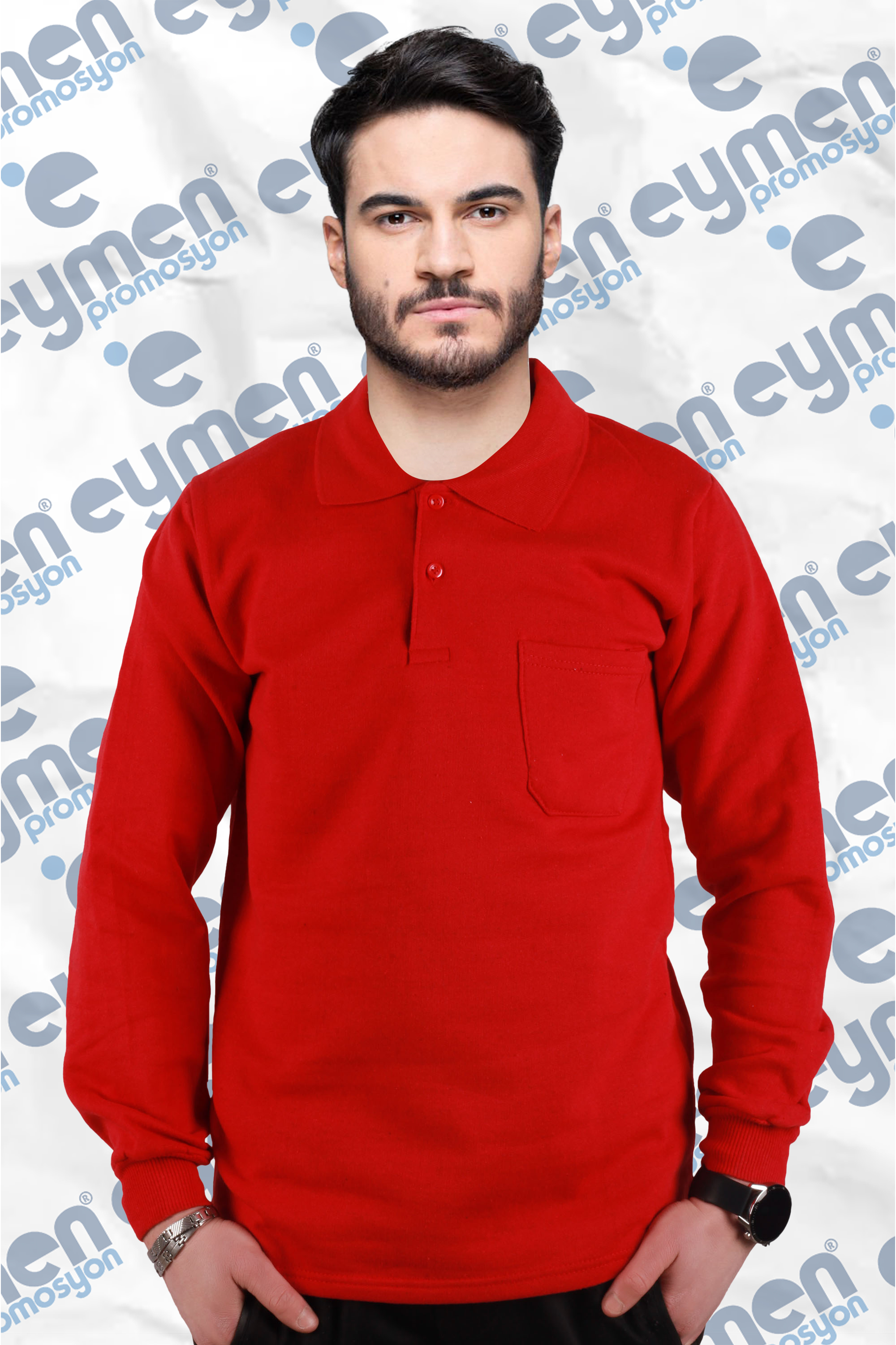 Polo Yaka Sweat Kırmızı